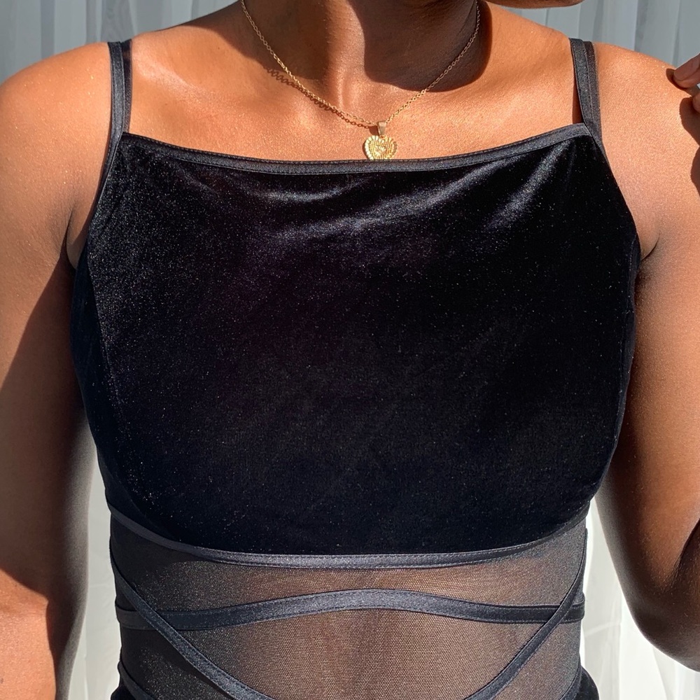 Black velvet dress